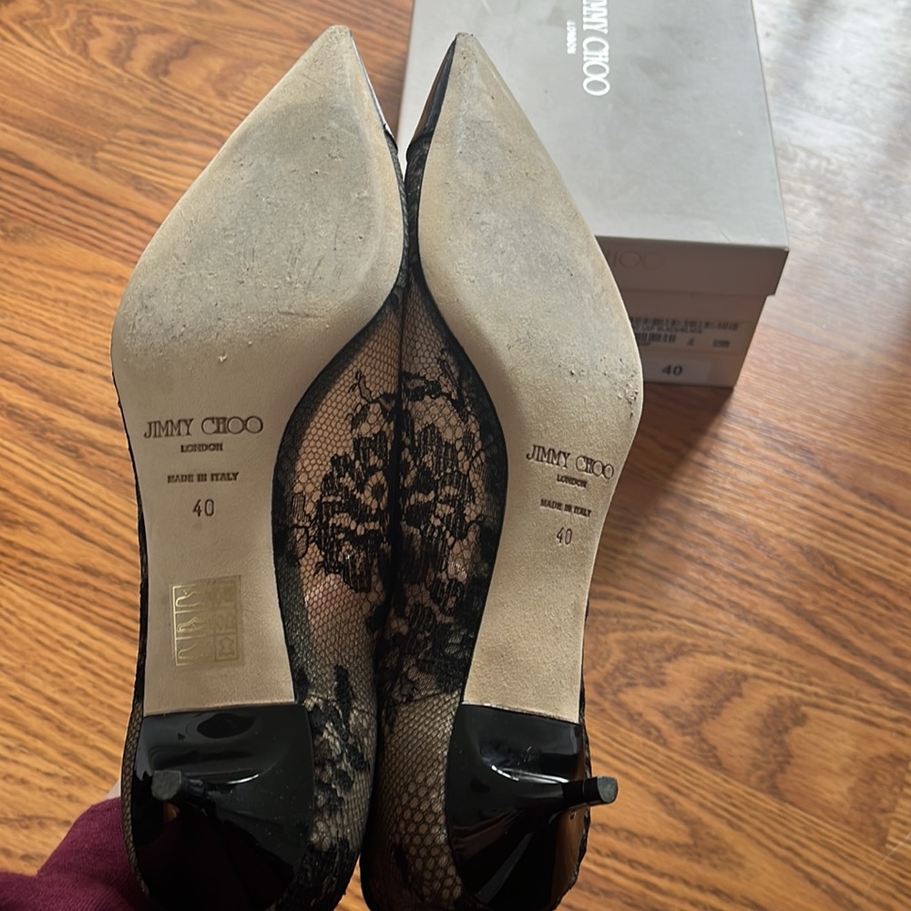 Jimmy Choo Lace Print Patent leather heels - Picture 4 of 4